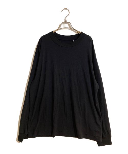 KAPTAIN SUNSHINE（キャプテンサンシャイン）KAPTAIN SUNSHINE (キャプテンサンシャイン) Super Soft Tenjiku L/S Tee/ウォッシャブル・メリノウール天竺素材 ブラック サイズ:38の古着・服飾アイテム