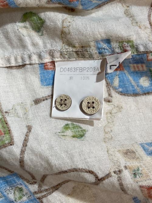 PAPAS ISLAND（パパス アイランド）PAPAS ISLAND (パパス アイランド) リネン半袖シャツ アイボリー サイズ:Lの古着・服飾アイテム