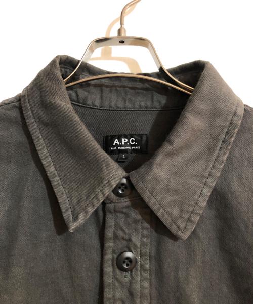 A.P.C.（アーペーセー）A.P.C. (アーペーセー) 1Pベビーチノボタンシャツ グレー サイズ:Lの古着・服飾アイテム