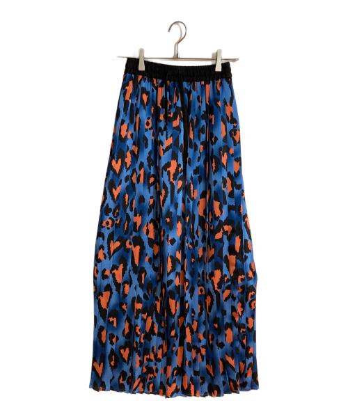 NOISE MAKER（ノイズメーカー）NOISE MAKER (ノイズメーカー) ハートレオパードボリュームプリーツスカート ブルー サイズ:38の古着・服飾アイテム