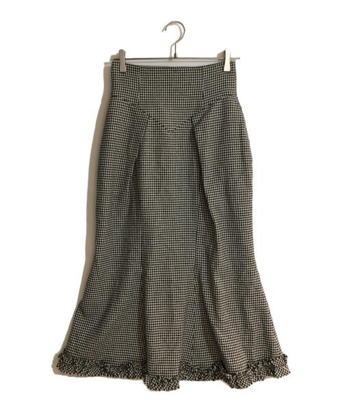 HOUGA（ホウガ）HOUGA (ホウガ) odette skirt/オデットスカート ホワイト×ブラック サイズ:FREEの古着・服飾アイテム