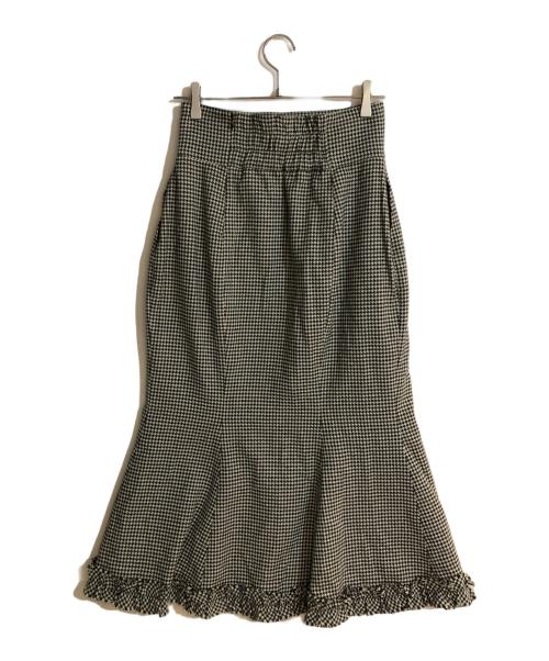 HOUGA（ホウガ）HOUGA (ホウガ) odette skirt/オデットスカート ホワイト×ブラック サイズ:FREEの古着・服飾アイテム