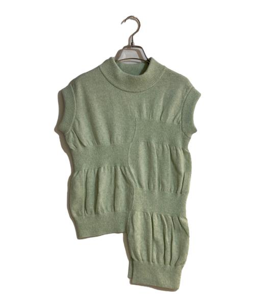 HOUGA（ホウガ）HOUGA (ホウガ) up-and-doun knit vest/アップアンドダウンニットベスト グリーン サイズ:Freeの古着・服飾アイテム