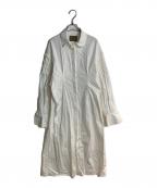 create clairクリエイト クレイル）の古着「Smocking sleeve shirt dress」｜ホワイト