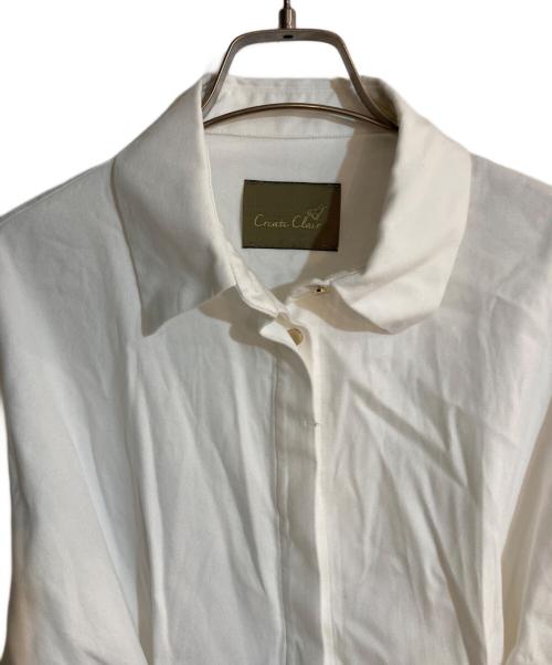 create clair（クリエイト クレイル）create clair (クリエイト クレイル) Smocking sleeve shirt dress ホワイト サイズ:FREEの古着・服飾アイテム