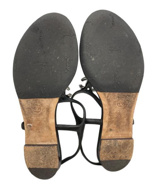 CHANEL（シャネル）CHANEL (シャネル) ココマークサンダル ブラック サイズ:36の古着・服飾アイテム