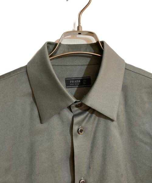 PRADA（プラダ）PRADA (プラダ) ウールシャツ グレー サイズ:15 1/2の古着・服飾アイテム
