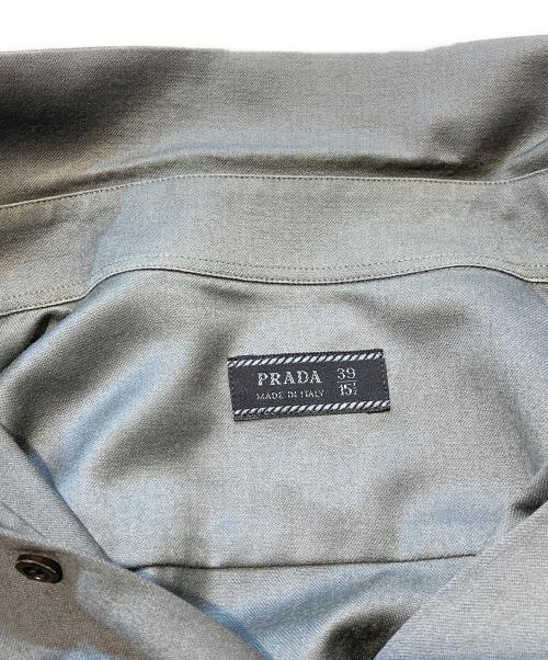 PRADA（プラダ）PRADA (プラダ) ウールシャツ グレー サイズ:15 1/2の古着・服飾アイテム