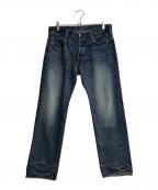 ROCKET SADDLESロケット サドル）の古着「MONOGRAM 加工 JEANS/モノグラム加工ジーンズ」｜ブルー