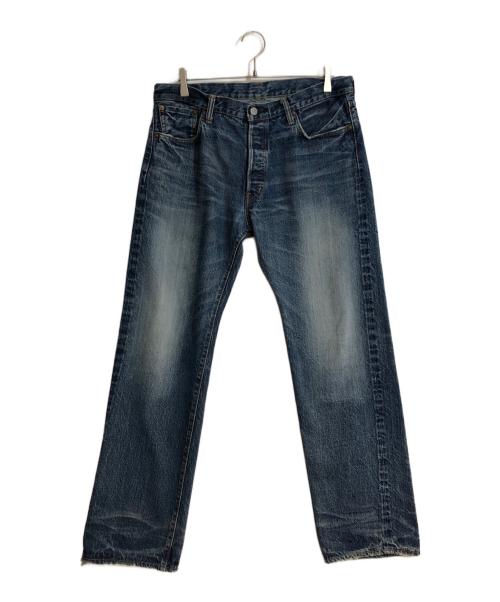 ROCKET SADDLES（ロケット サドル）ROCKET SADDLES (ロケット サドル) MONOGRAM 加工 JEANS/モノグラム加工ジーンズ ブルー サイズ:91cmの古着・服飾アイテム