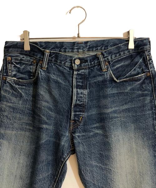 ROCKET SADDLES（ロケット サドル）ROCKET SADDLES (ロケット サドル) MONOGRAM 加工 JEANS/モノグラム加工ジーンズ ブルー サイズ:91cmの古着・服飾アイテム