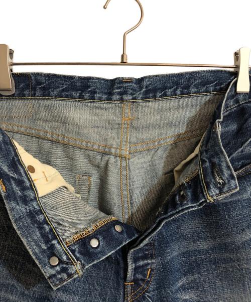 ROCKET SADDLES（ロケット サドル）ROCKET SADDLES (ロケット サドル) MONOGRAM 加工 JEANS/モノグラム加工ジーンズ ブルー サイズ:91cmの古着・服飾アイテム