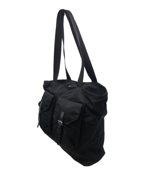 PRADA（プラダ）PRADA (プラダ) ナイロンショルダートートバッグ ブラックの古着・服飾アイテム