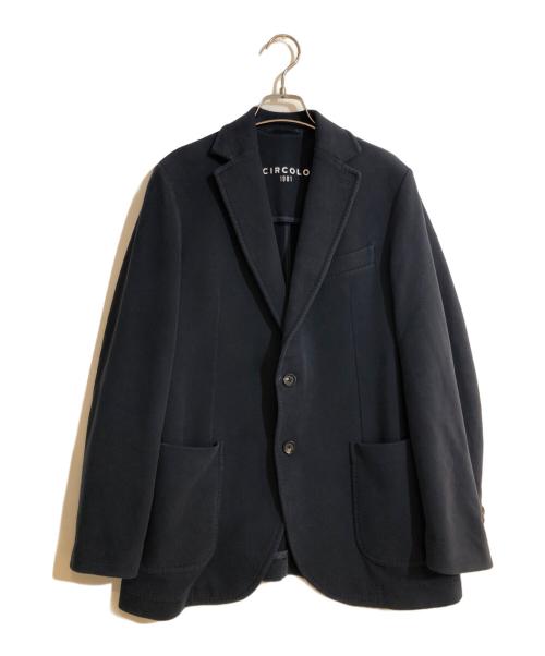 CIRCOLO 1901（チルコロ1901）Circolo 1901 (チルコロ1901) シミヤタッチ コットン ジャージージャケット ネイビー サイズ:48の古着・服飾アイテム