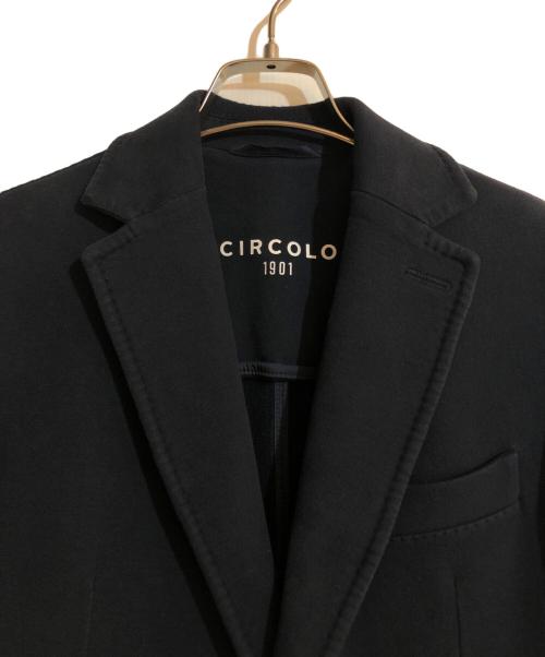 CIRCOLO 1901（チルコロ1901）Circolo 1901 (チルコロ1901) シミヤタッチ コットン ジャージージャケット ネイビー サイズ:48の古着・服飾アイテム