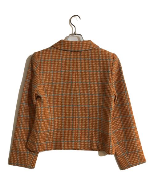 Chloe（クロエ）Chloe (クロエ) ツイードラウンドカラージャケット オレンジ サイズ:Lの古着・服飾アイテム