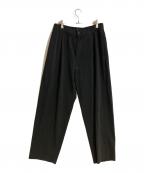 ATONエイトン）の古着「COTTON VOILE SATIN WIDE EASY PANTS」｜ブラック