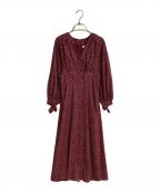 HER LIP TOハーリップトゥ）の古着「Lyon Polka-Dot Long Dress/レーヨンポルカドットロングドレス」｜レッド