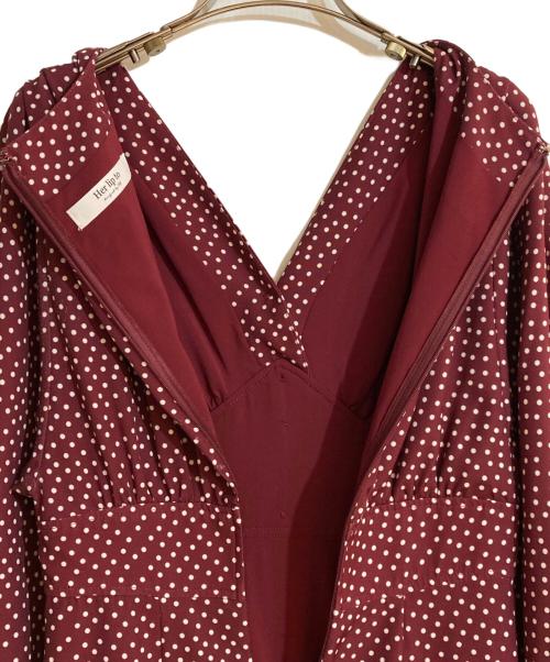 HER LIP TO（ハーリップトゥ）HER LIP TO (ハーリップトゥ) Lyon Polka-Dot Long Dress/レーヨンポルカドットロングドレス レッド サイズ:Sの古着・服飾アイテム