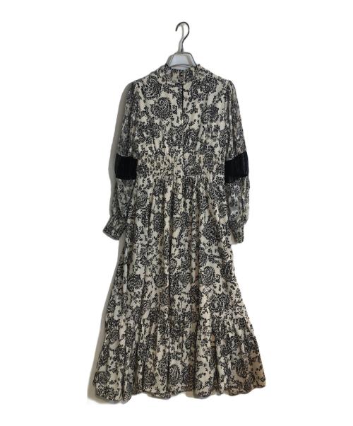 HER LIP TO（ハーリップトゥ）Her lip to (ハーリップトゥ) Winter Floral Long-sleeve Dress/ウィンターフローラルロングスリーブドレス ホワイト サイズ:Sの古着・服飾アイテム