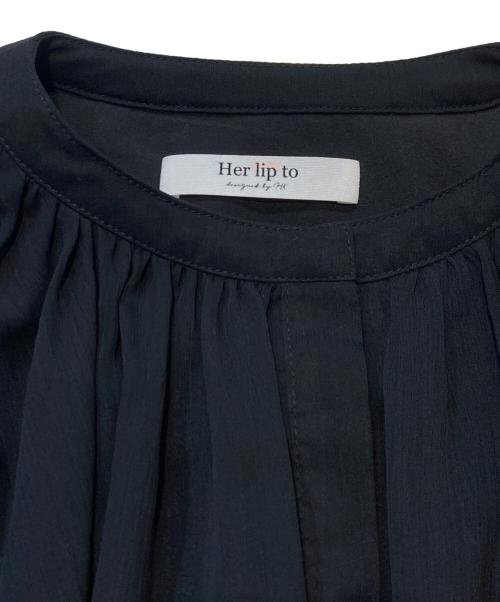 HER LIP TO（ハーリップトゥ）Her lip to (ハーリップトゥ) Prospect Chiffon Blouse ブラック サイズ:Sの古着・服飾アイテム