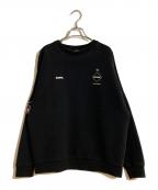 F.C.R.B.エフシーレアルブリストル）の古着「MLB TOUR TECH KNIT BIG CREWNECK TOP/ツアーテックニットビッグクルーネックトップ」｜ブラック