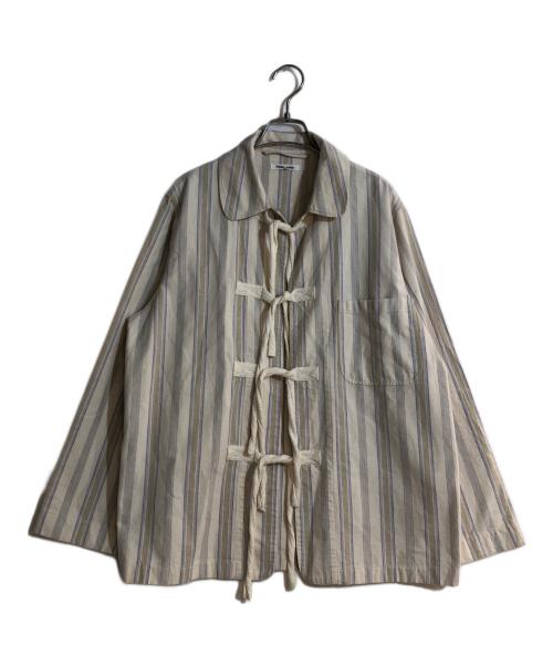 FUMIKA UCHIDA（フミカウチダ）FUMIKA UCHIDA (フミカウチダ) Striped Flannel/PAJAMA TOP/ストライプフランネル ベージュ サイズ:Mの古着・服飾アイテム