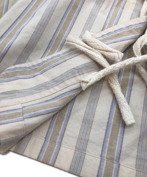 FUMIKA UCHIDA（フミカウチダ）FUMIKA UCHIDA (フミカウチダ) Striped Flannel/PAJAMA TOP/ストライプフランネル ベージュ サイズ:Mの古着・服飾アイテム