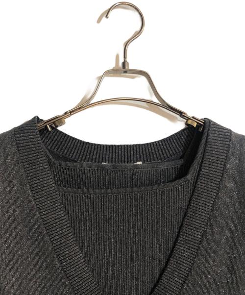 Mystrada（マイストラーダ）Mystrada (マイストラーダ) アンサンブルラメカーディガン グレー サイズ:38 未使用品の古着・服飾アイテム