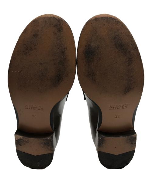 HIROFU（ヒロフ）HIROFU (ヒロフ) エナメルコインローファー ブラウン サイズ:22の古着・服飾アイテム