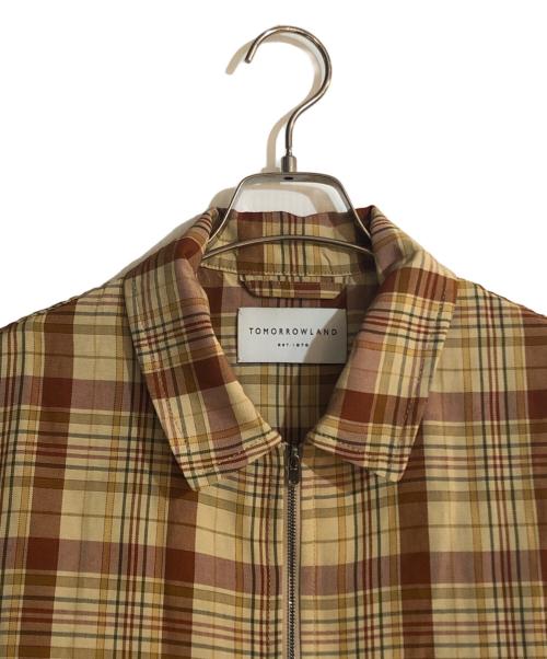 TOMORROW LAND（トゥモローランド）TOMORROW LAND (トゥモローランド) リキッドタータンジップアップブルゾン ベージュ×オレンジ サイズ:Sの古着・服飾アイテム