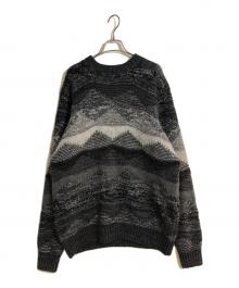 SOPH.（ソフ）の古着「ABSTRACT CREWNECK KNIT／アブストラクトクルーネックニット」｜ブラック