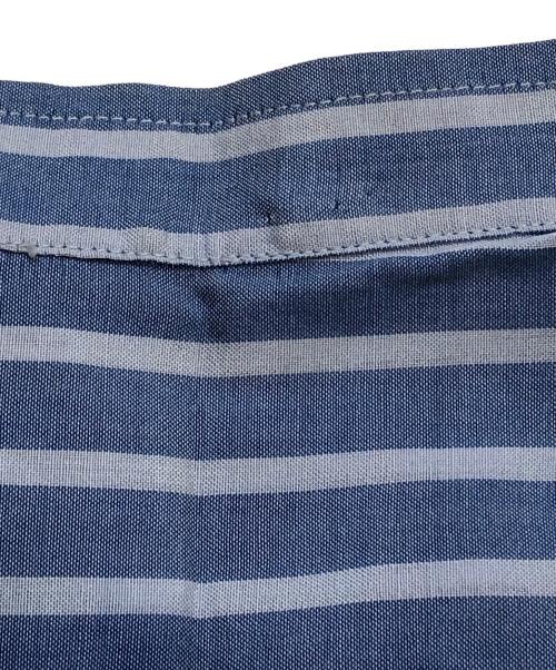 CELINE（セリーヌ）CELINE (セリーヌ) oldトリオンフ刺繍ストライプシャツ ブルー サイズ:Lの古着・服飾アイテム