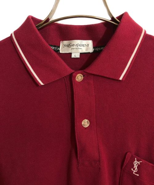Yves Saint Laurent（イヴサンローラン）Yves Saint Laurent (イヴサンローラン) ポロシャツ ボルドー サイズ:Lの古着・服飾アイテム