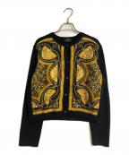 ETROエトロ）の古着「スカーフ切替アンサンブルニットカーディガン」｜ブラック