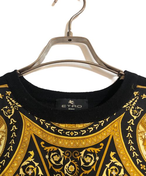 ETRO（エトロ）ETRO (エトロ) スカーフ切替アンサンブルニットカーディガン ブラック サイズ:Lの古着・服飾アイテム