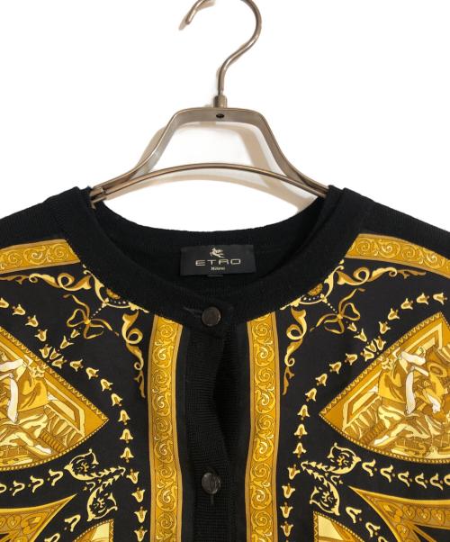 ETRO（エトロ）ETRO (エトロ) スカーフ切替アンサンブルニットカーディガン ブラック サイズ:Lの古着・服飾アイテム