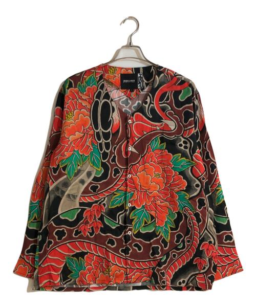 rebellious behavior（レベリアス ビヘイビア）rebellious behavior (レベリアス ビヘイビア) アロハシャツ レッド サイズ:Lの古着・服飾アイテム