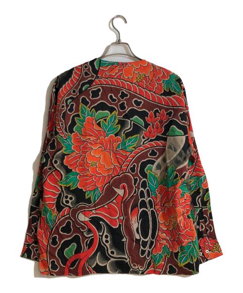 rebellious behavior（レベリアス ビヘイビア）rebellious behavior (レベリアス ビヘイビア) アロハシャツ レッド サイズ:Lの古着・服飾アイテム