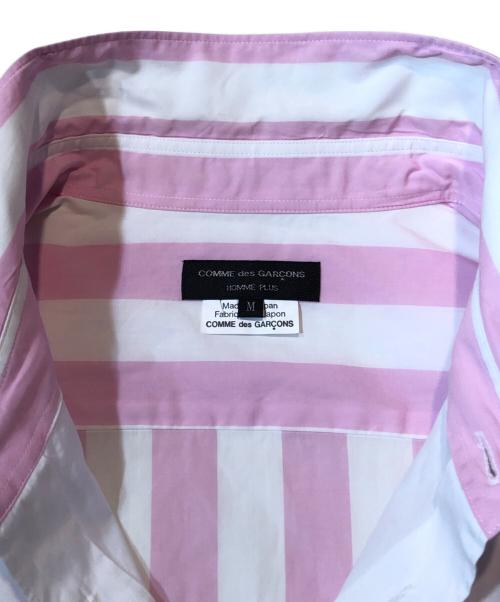 COMME des GARCONS HOMME PLUS（コムデギャルソンオムプリュス）COMME des GARCONS HOMME PLUS (コムデギャルソンオムプリュス) ストライプシャツ ピンク サイズ:Mの古着・服飾アイテム