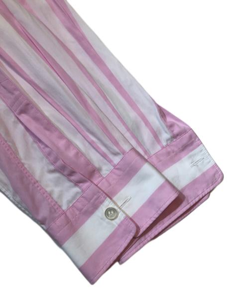 COMME des GARCONS HOMME PLUS（コムデギャルソンオムプリュス）COMME des GARCONS HOMME PLUS (コムデギャルソンオムプリュス) ストライプシャツ ピンク サイズ:Mの古着・服飾アイテム