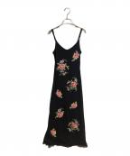VIVIENNE TAMヴィヴィアンタム）の古着「花柄メッシュキャミソールワンピース」｜ブラック