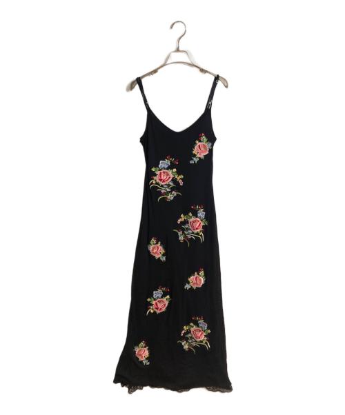 VIVIENNE TAM（ヴィヴィアンタム）VIVIENNE TAM (ヴィヴィアンタム) 花柄メッシュキャミソールワンピース ブラック サイズ:2の古着・服飾アイテム
