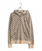 BURBERRY BLUE LABELバーバリーロンドンブルーレーベル）の古着「チェックジップパーカー」｜ベージュ