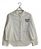 blanc basqueブランバスク）の古着「8ozデニム プリント入りデニムパールボタンシャツ」｜ホワイト