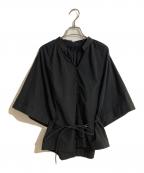 MACPHEEマカフィー）の古着「コットンタイプライター ギャザードルマンブラウス」｜ブラック