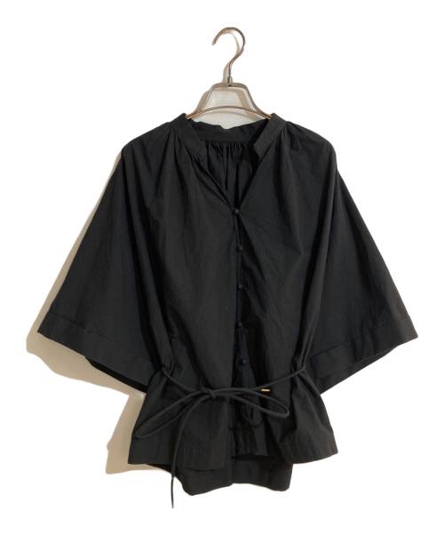 MACPHEE（マカフィー）MACPHEE (マカフィー) コットンタイプライター ギャザードルマンブラウス ブラック サイズ:36の古着・服飾アイテム