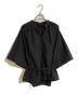 MACPHEE（マカフィー）の古着「コットンタイプライター ギャザードルマンブラウス」｜ブラック