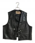 Schottショット）の古着「コンチョボタンレザーベスト」｜ブラック
