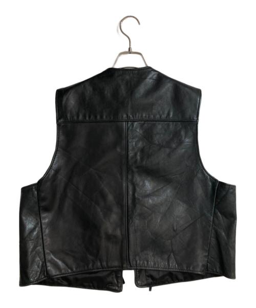 Schott（ショット）Schott (ショット) コンチョボタンレザーベスト ブラック サイズ:XXLの古着・服飾アイテム